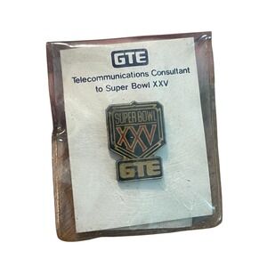 00074 - GTE Super Bowl XXV‎ Pin Vintage Football Memorabilia Collectible